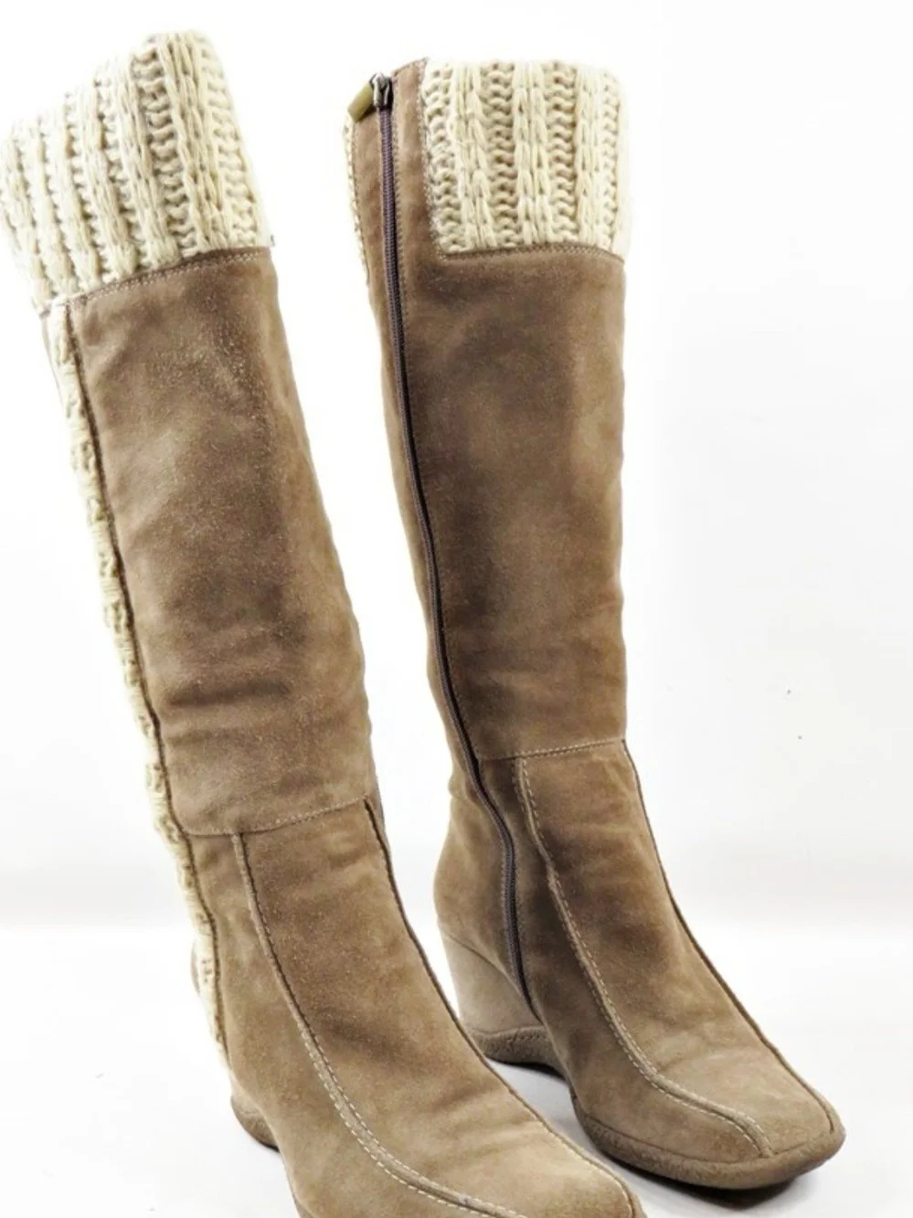 Aquatalia Italy Suede Sweater Boots Cottagecore Renaissance Fair Boho 8.5‎